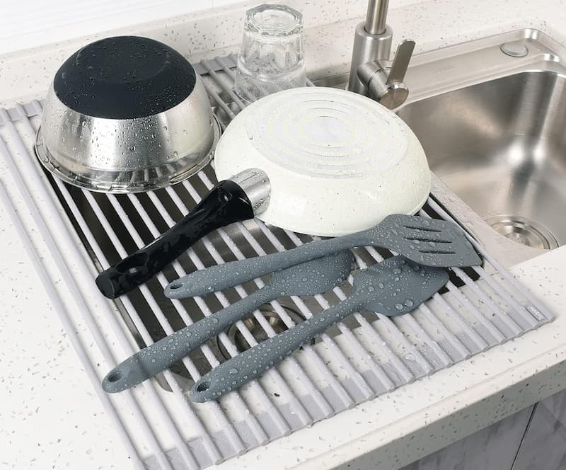 Over Sink Foldable Multipurpose Roll-Up Dish Drying Rack