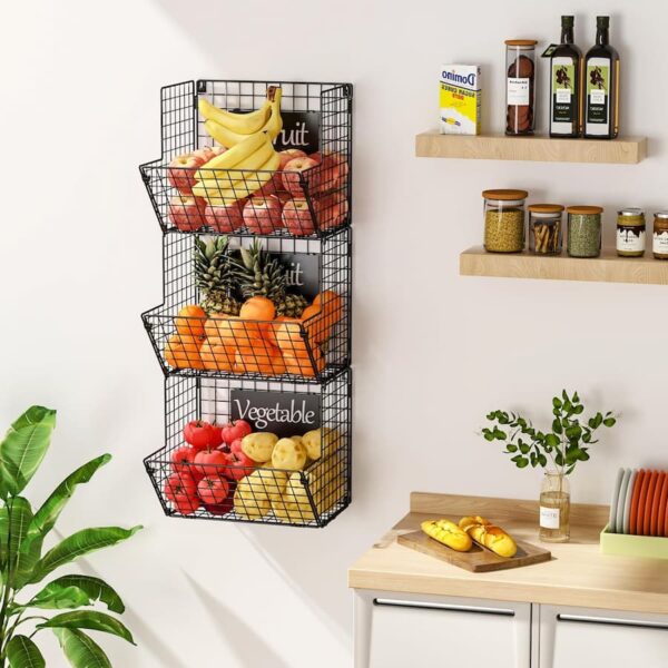 Metal Wire Basket Wall Mount