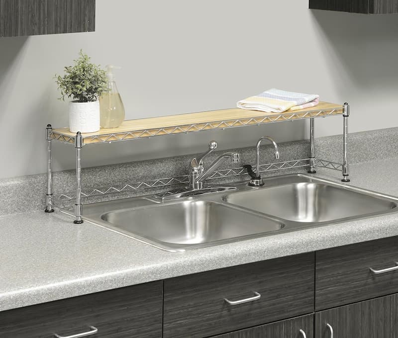 elegant shelf over sink